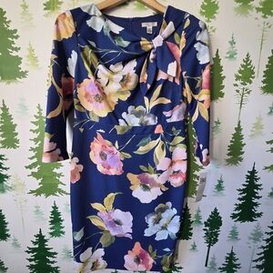 London Style Womens 3/4 Sleeve Sheath Dress